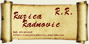 Ružica Radnović vizit kartica